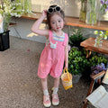 Summer casual girls' overalls set - new stylish and trendy summer outfit for babies and kids (two-piece set)