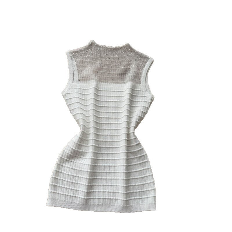 Lazy work clothing style silmsweet knitting vest women's summer sleeveless patchworksense of design topselegant suspender