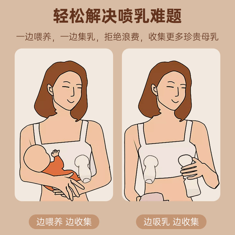 English Boxed silicone breast pump Anti-spill breast milk collector Manual breast pump Free hand milk collector Wholesale