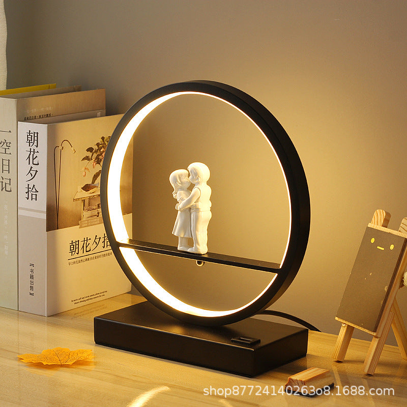 Creative nordic deer table lamp - bedroom bedside lamp - couple's warm & romantic ambiance - red wedding gift led lamp
