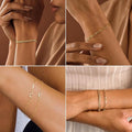 New arrival: cross-border fashion versatile 26-letter bracelet set - 14k gold plated, lightweight luxury, stackable bracelet jewelry for women