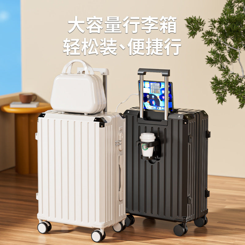 New suitcase 24-inch student trolley suitcase universal silent wheel suitcase large capacity boarding password case