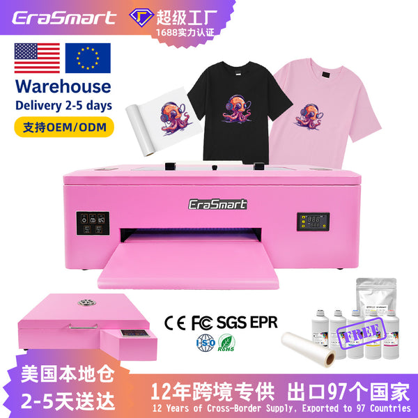 Erasmart factory direct sales DTF white ink printing printer clothes T-shirt shoes white ink digital printing machine