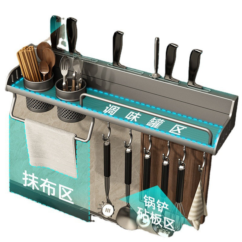 Chopsticks storage box, kitchen cage, wall hanging seasoning, no punching, knife holder, household spoon drain, chopstick basket, storage rack
