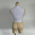 Hk3015 white tank top - european & american style, fresh, sweet, sexy, round neck tank top for export