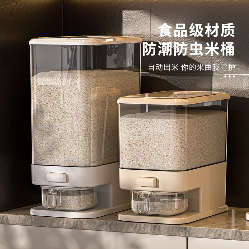 Press-type rice bucket Household insect-proof and moisture-proof sealed grain storage bucket Food grade rice box Noodle bucket Rice noodle storage container