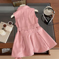 summer new korean style girls' chic sleeveless fitted denim dress - wholesale for kids' fashion (tiktok dropshipping available)