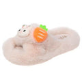 New arrival rabbit fur slippers outwear cute plaidheattechbest sellingwinter cotton slippers crossfashioneasiest for match