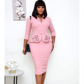 D065l european and american clothing independent station autumn foreign trade large size office professional pencil rose european and american dress