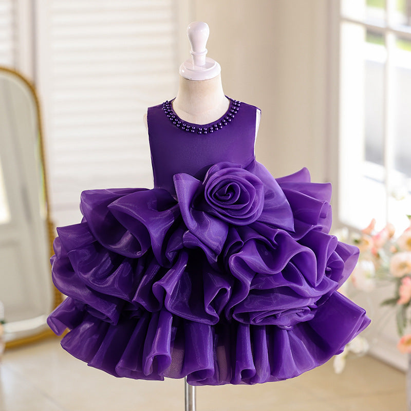 hot-selling baby girl princess dress, fluffy cake dress, skirt, children's day costume, birthday, one-year-old, in stock