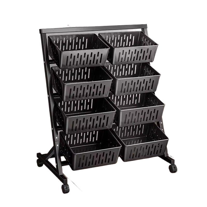 Kitchen storage rack floor-standing multi-layer vegetable basket for home trolley snack storage basket fruit vegetable shelf storage rack