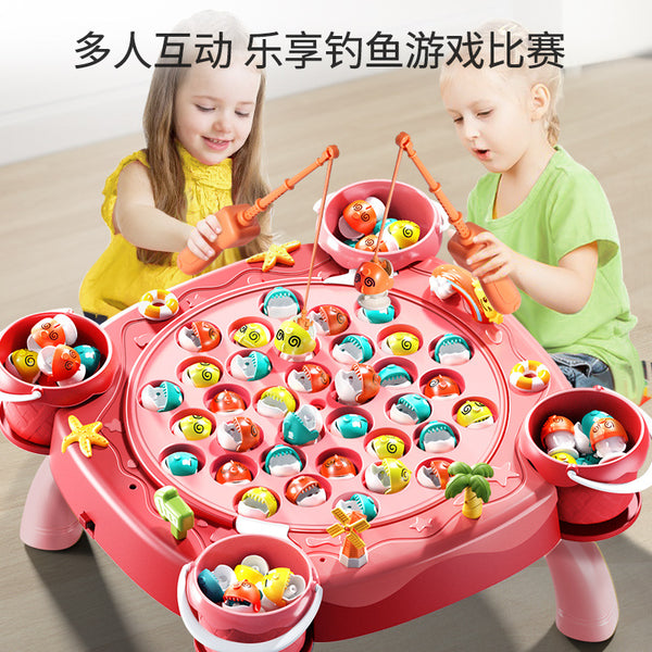 Electric Magnetic Diaoyutai Children's Early Education Puzzle Music Interactive Play House Toys Boys and Girls Wholesale Gifts