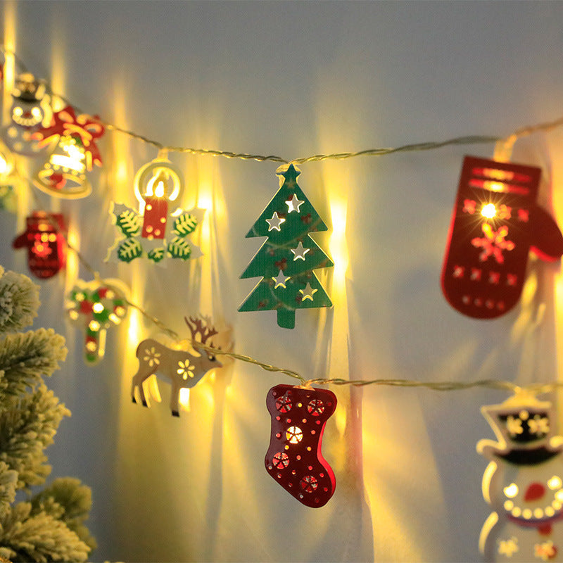 Christmas wrought iron Santa Claus LED light string deer Christmas tree mix and match Christmas elements ambient lights decorative lights