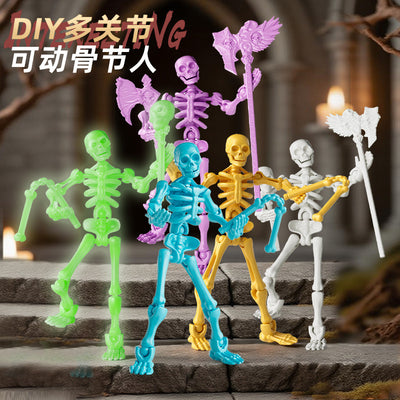 Multi-joint movable joint doll humanoid skeleton skeleton model diyassemble building block man toy small pendant