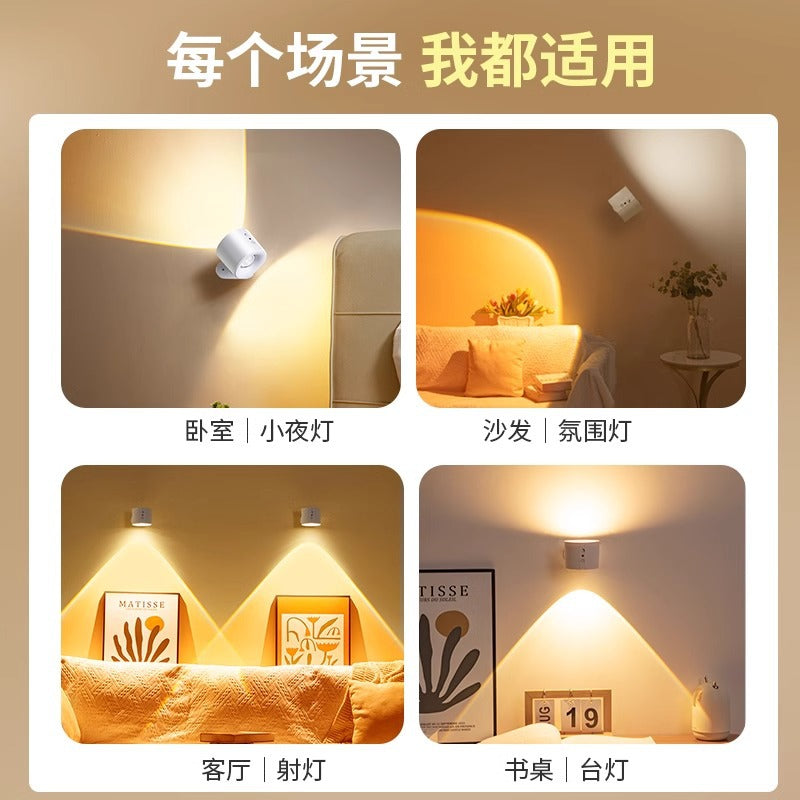 Wireless magnetic wall light - no wiring, no drilling, easy installation - perfect for bedroom bedside reading and ambient lighting