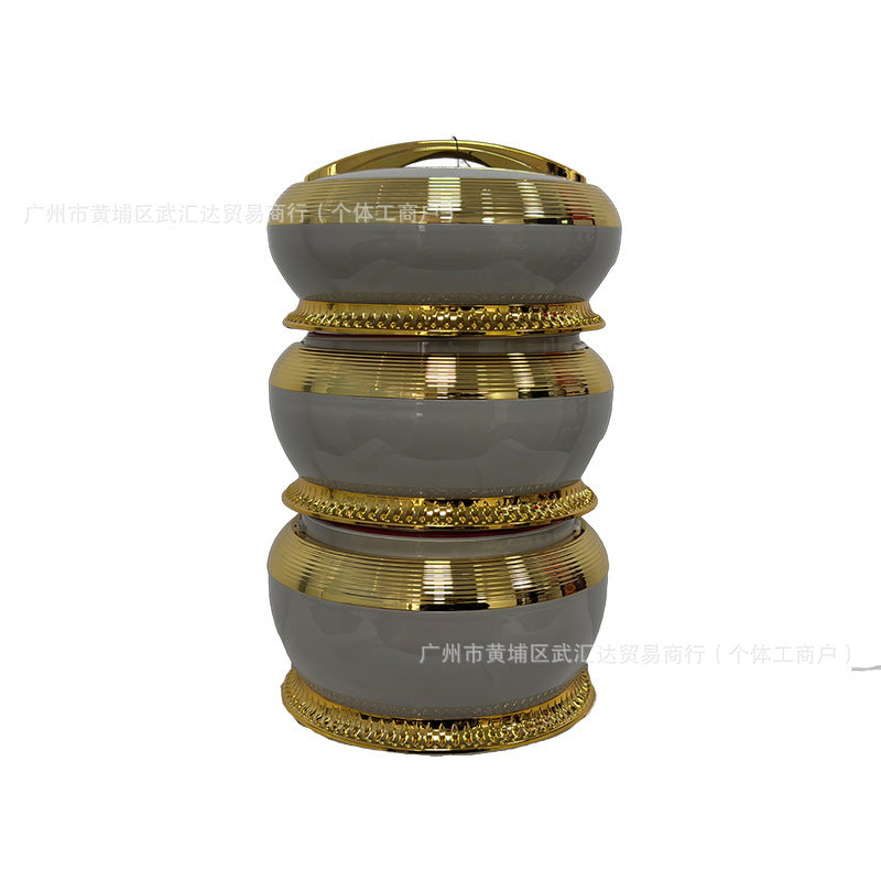 Food warmer container4l-5l-6l3pcs lunch box thermal insulation tableware 316 stainless steel