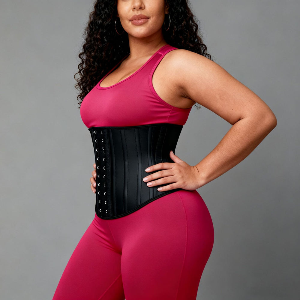 Waist trainer shapewear waist cincher latex sweat waist trainer 25 steel bone rubber corset