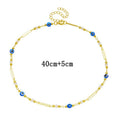 Amazon fashion devil's eye imitation pearl clavicle chain 14k gold beads copper beads beaded ot buckle women's necklace