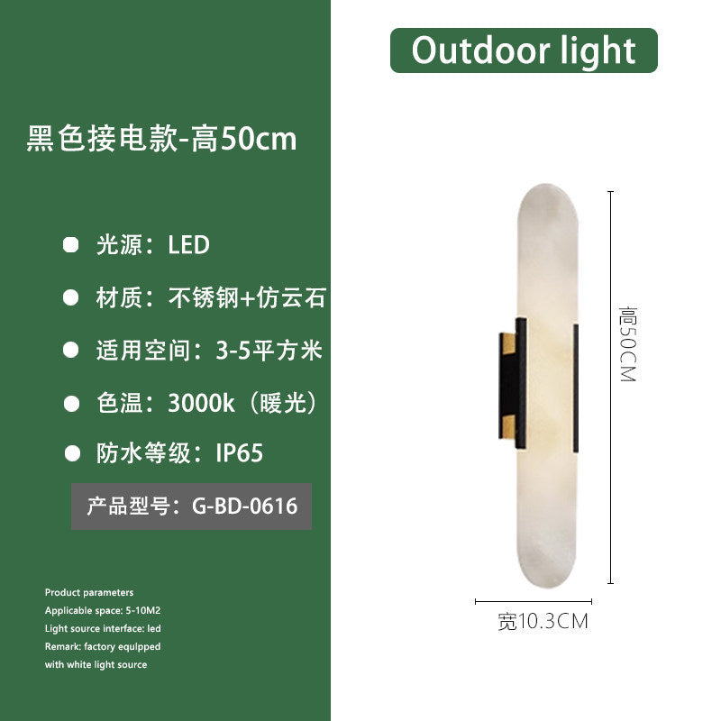 Accessible luxury imitation marble wall lamp aisle wall lamp outdoor waterproof balcony terrace lamp house landscape courtyard gate wall lamp