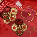 New arrivalaccessible luxury imitation leather fruit plate for homemulti-layered dried fruit box with compartments and lid nut candy box living room snack plate