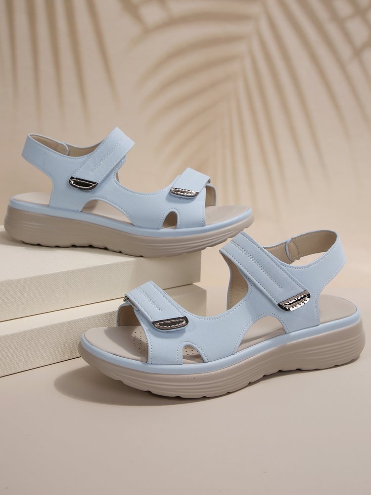 new summer women's summer sandals for export, plus size chunky sole casual sandals, ankle strap velcro sandals, women's shoes