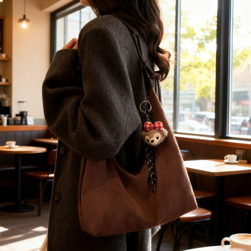 retro shoulder bag for women, 2025 new autumn/winter versatile casual bag, high-end large capacity crossbody dumpling bag