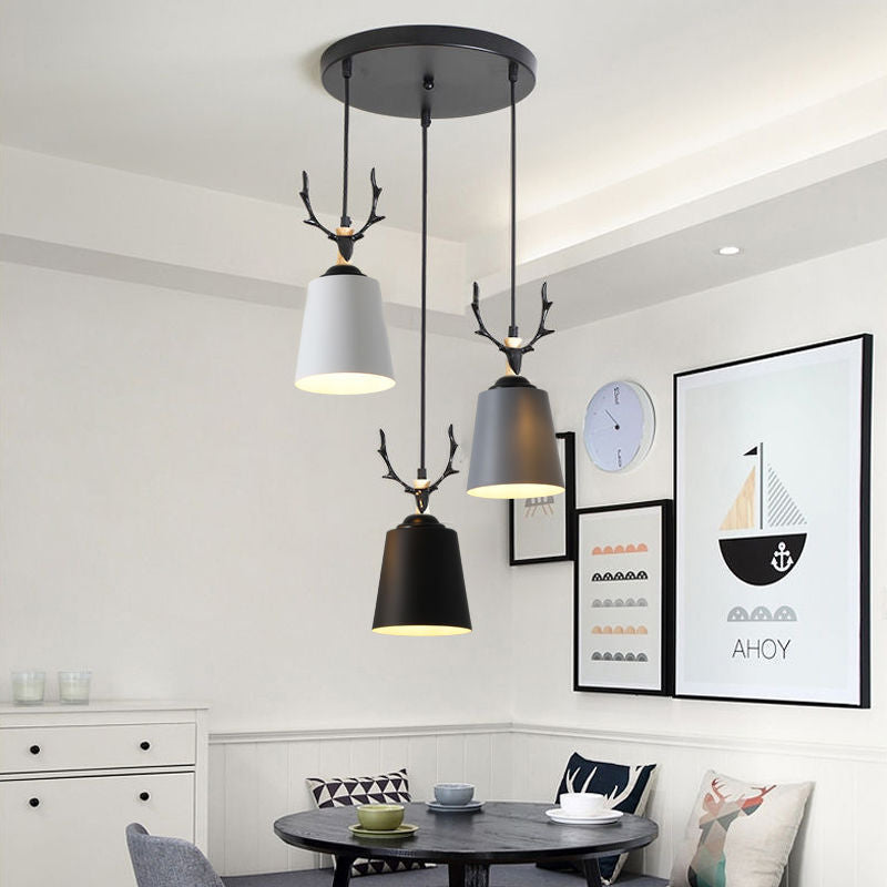 Antlers American Nordic living room dining room bar counter retro lamps creative bar art wrought iron industrial wind chandelier