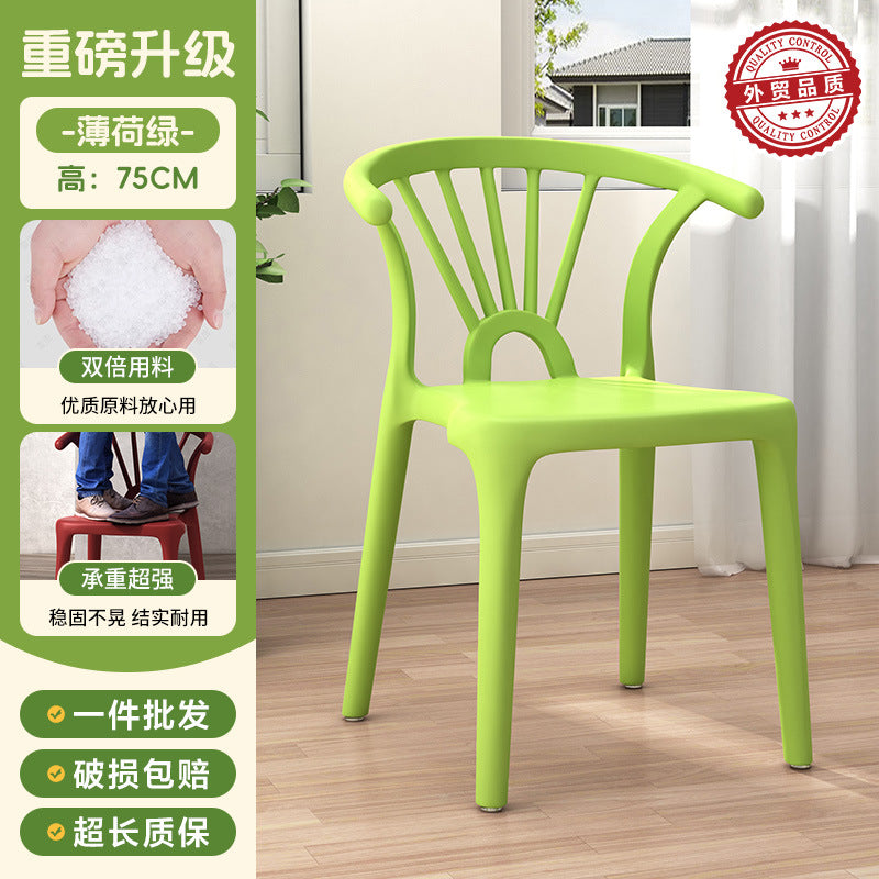Scandinavian dining table and chairs modern casualthickened stool plastic chair dining chair for home backrest desk chair stackable stool