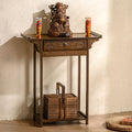 Buddhist niche altar table, home simple entrance, incense table, god of wealth altar table, altar stand cabinet, modern style grids