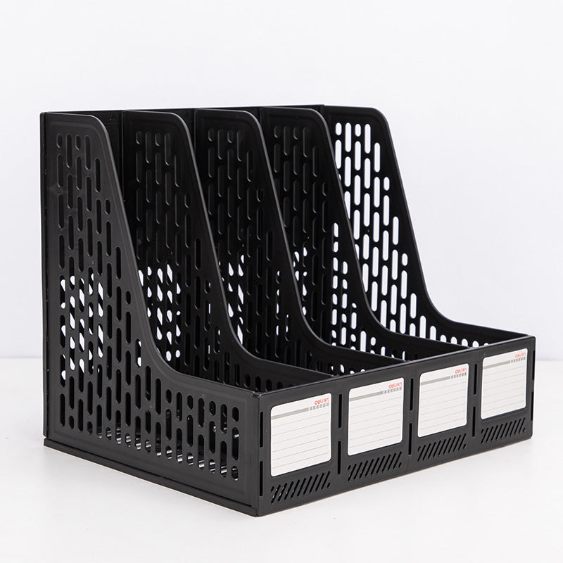 Deli file frame data rack thickened plastic storage box vertical file rack file basket wholesale