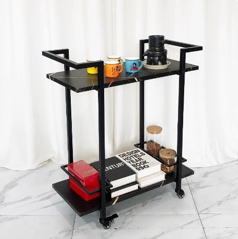 Nordic mobile trolley, high-end storage car, hotel wine cart, golden multi-layer wrought iron dining car, restaurant food truck