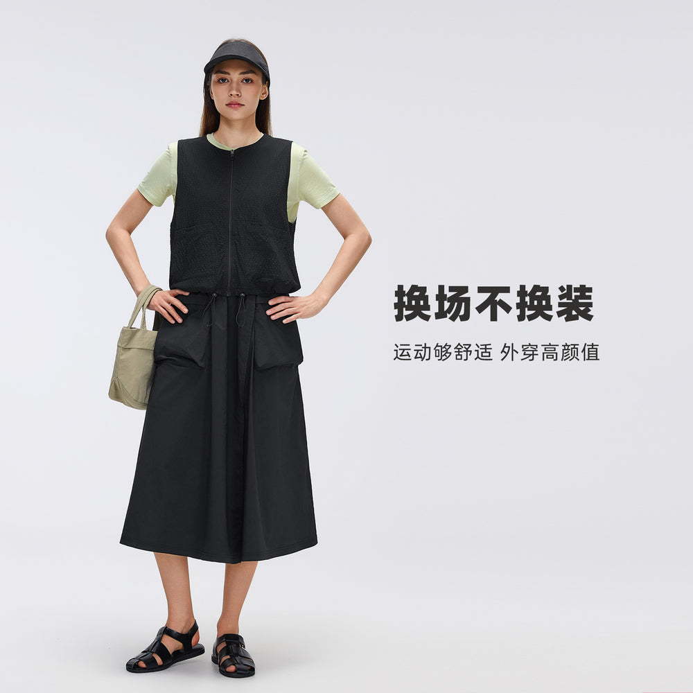 Casualeasiest for match round neck vest vest women's quick-drying breathable sleeveless topsshort zipper sports outweard26001