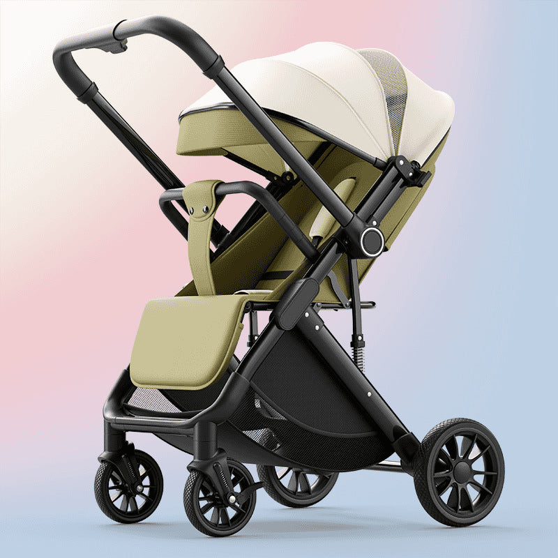 Newborn lightweight foldable stroller two-way baby walking handy gadget cross-border wholesale high-view stroller can sit or lie down
