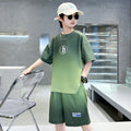 Boys' summer outfit set: new  styles for mid-to-large children - lightweight, short-sleeved, stylish summer clothes for boys, perfect for making a statement