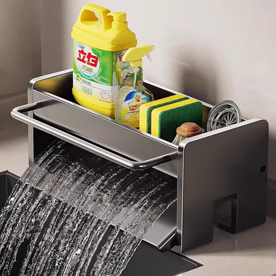 Kitchen rack, rag rack, storage drain rack, faucet, sink supplies, pool, dishwashing sponge, steel ball rack
