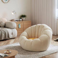 Cream style lazy sofa can lie down and sleep pumpkin casual chair cashmere fabric single sofa light gray stuffed