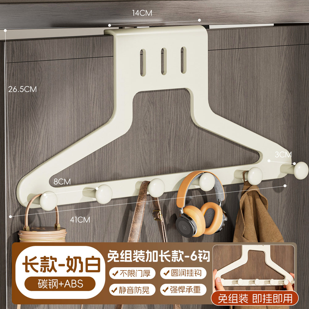 Over-the-door hook rack - no drilling required! heavy-duty adhesive hanger for entryway, perfect for hanging clothes, bags, and more. your ultimate storage solution!