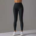 Fashionhigh waist tummy control nude yoga pants for women without embarrassing lines hip lifting elastic leggings peach sports fitness pants