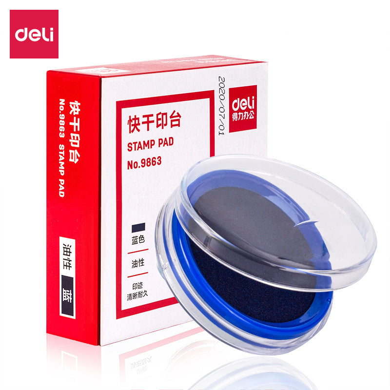 Deli printing pad quick drying financial seal box printing pad large printing pad replenishment solution + liquid filling printing pad oil wholesale