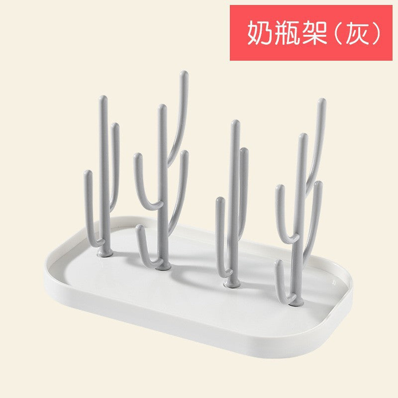 Baby bottle storage box drying rack with cover dustproof drain bracket water cup rack storage drain drying bottle rack