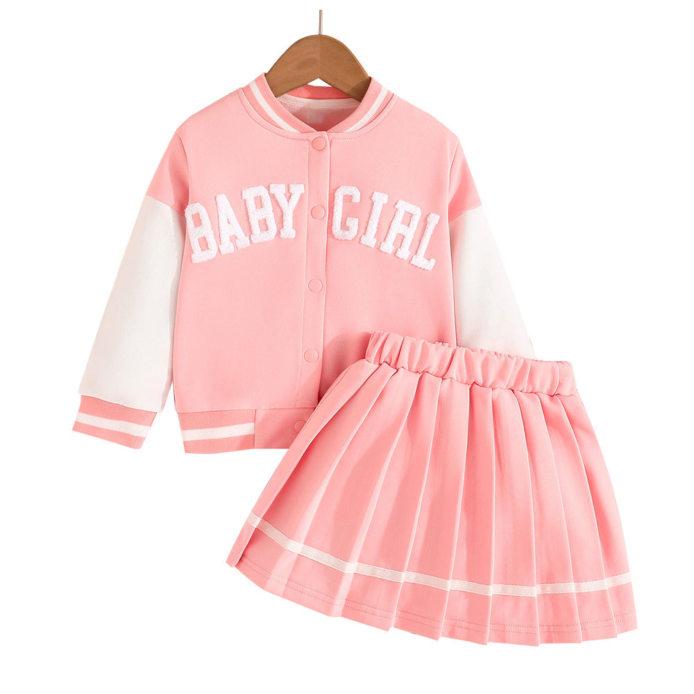 new european and american style preppy girl's outfit set