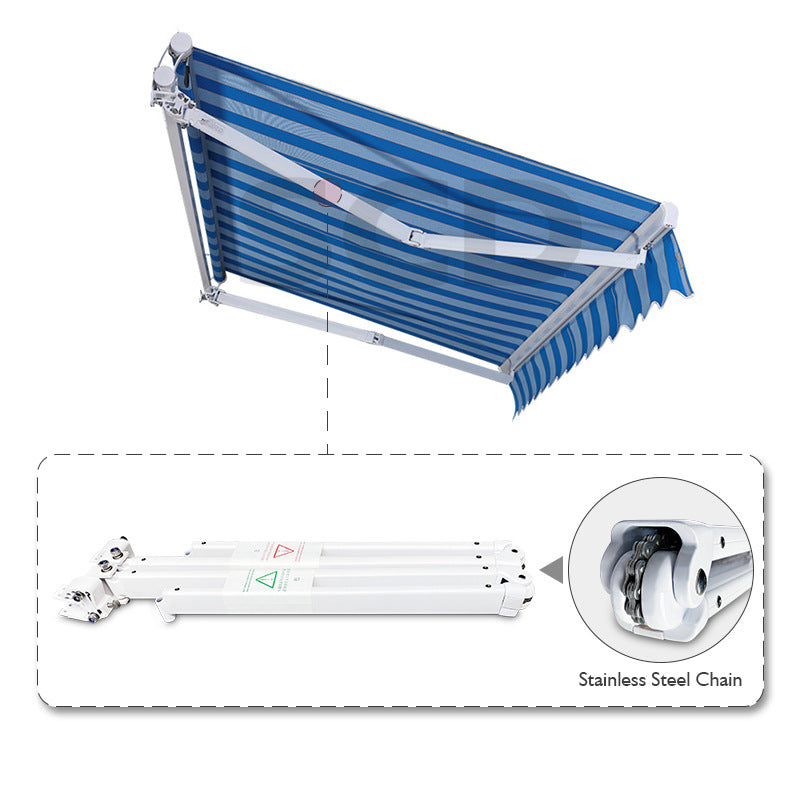 European style export retractable electric awning for balcony and patio - telescopic arm sun shade