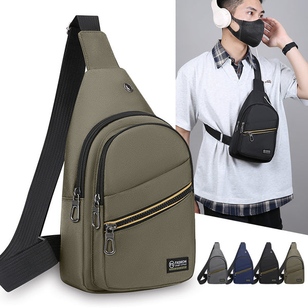 Outdoor lightweight casual messenger bag Men's new Oxford cloth simple shoulder bag Multifunctional cycling sports breast bag