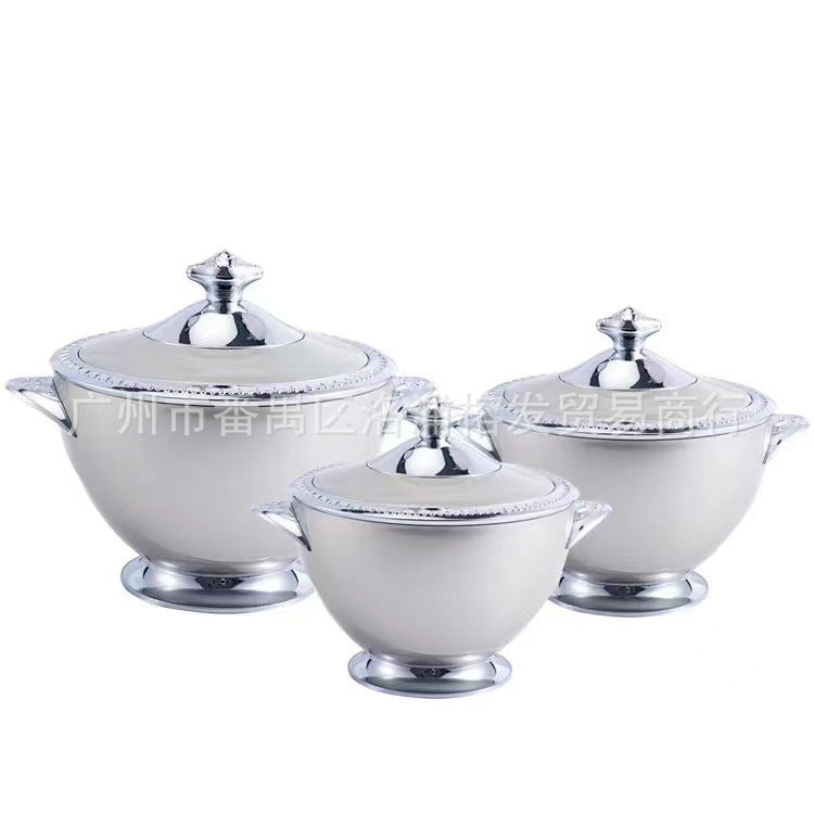 cross-border crown cup thermal insulation box 3-piece set 1.2l, 1.8l, 3.2l food warmer