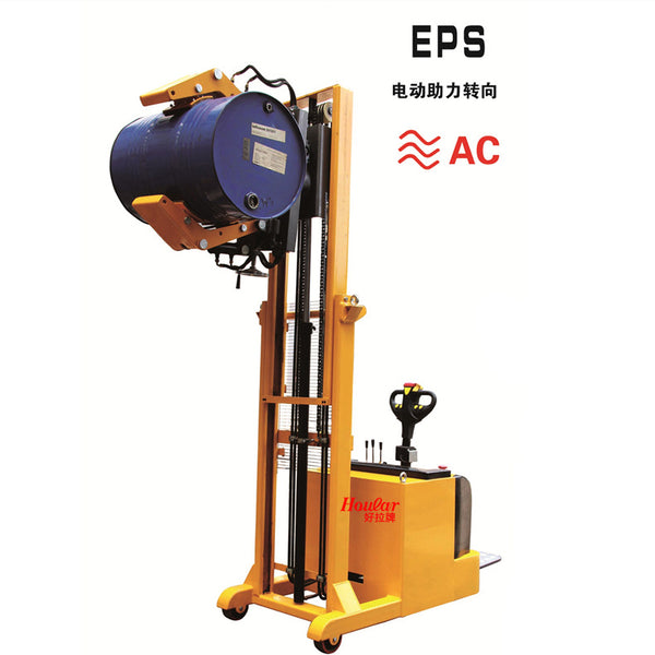 Hoular station-driven all-electric oil drum truck YL800 lateral flip-feeding steel rotary handling barrel truck