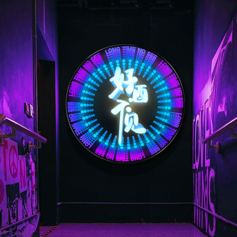 KTV bar wall led dynamic colorful luminous decorative painting nightclub clear bar tavern box imitation lasagna mirror hanging painting