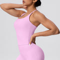 Sexy u-neck racerback sports bra, cloud-feel quick-dry, anti-chafe tank top for running and fitness