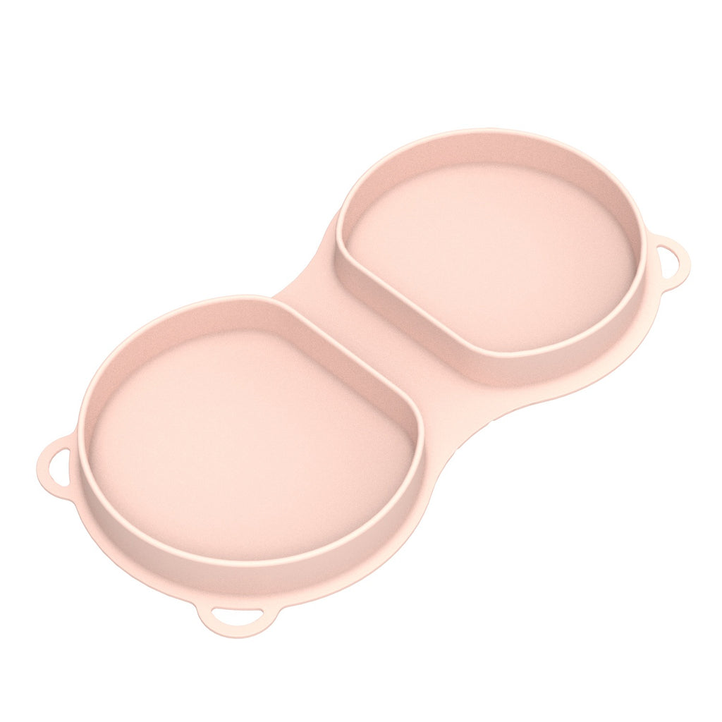 New baby silicone foldable plate bowl children's meal tray with fork and spoon outdoor travel children's silicone lunch box