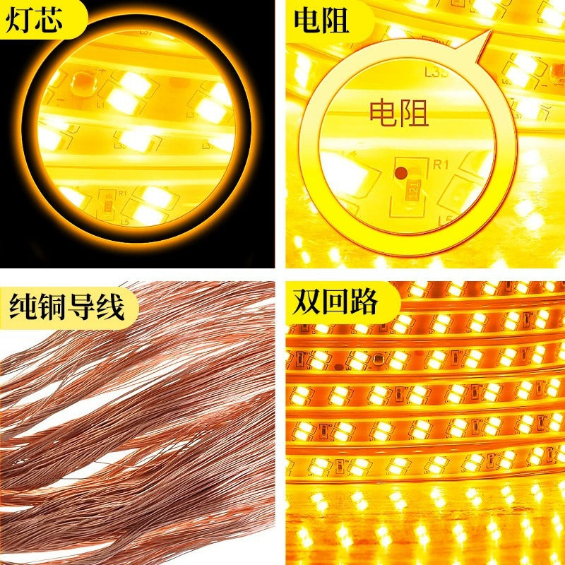 Light strip outdoor waterproof led220V project super bright soft light strip living room ceiling outdoor lighting decorative linear light