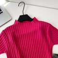 Retrowork clothing style half turtleneck knitting short-sleeved cardigan women's summer age-reducing silmslimming lookeasiest for matchsweatertops